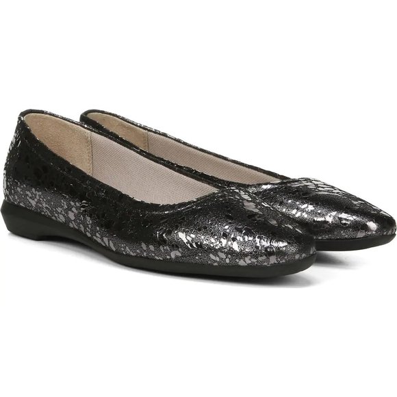 Naturalizer Alya Pewter Metallic Leather Flats - Picture 1 of 9